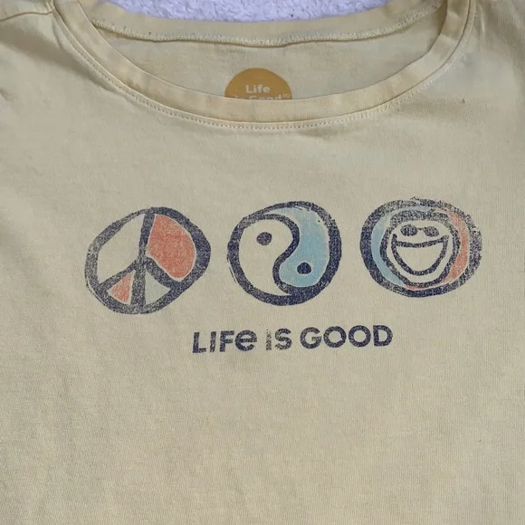 Life Is Good Yellow Girls T-shirt 7/8 - Picture 2 of 12